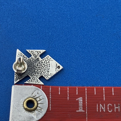 Stunning Sterling Silver 925 Celtic Runic Cross Friction Back Stud Earrings