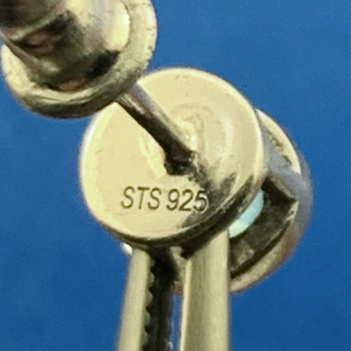 Designer STS 925 Sterling Silver Blue Topaz Round Stud Earrings