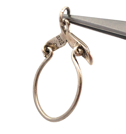 Retired Designer 925 Sterling Silver Whale Tail Charm Holder Pendant