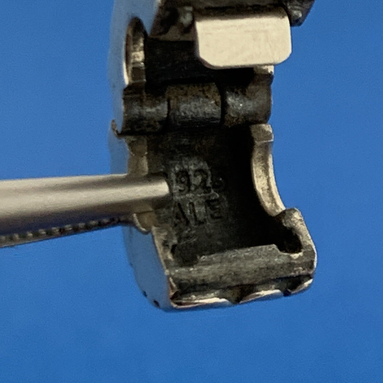 Authentic PANDORA 925 Sterling Silver FANCY S 790388 Slide Bracelet Clip Charm