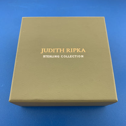 Judith Ripka 925 Sterling Silver Cubic Zirconia Triple Strand Toggle Bracelet
