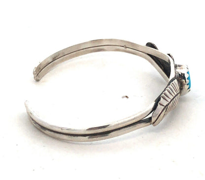 Native American Jacquelin 925 Sterling Silver Turquoise Child Cuff Bracelet