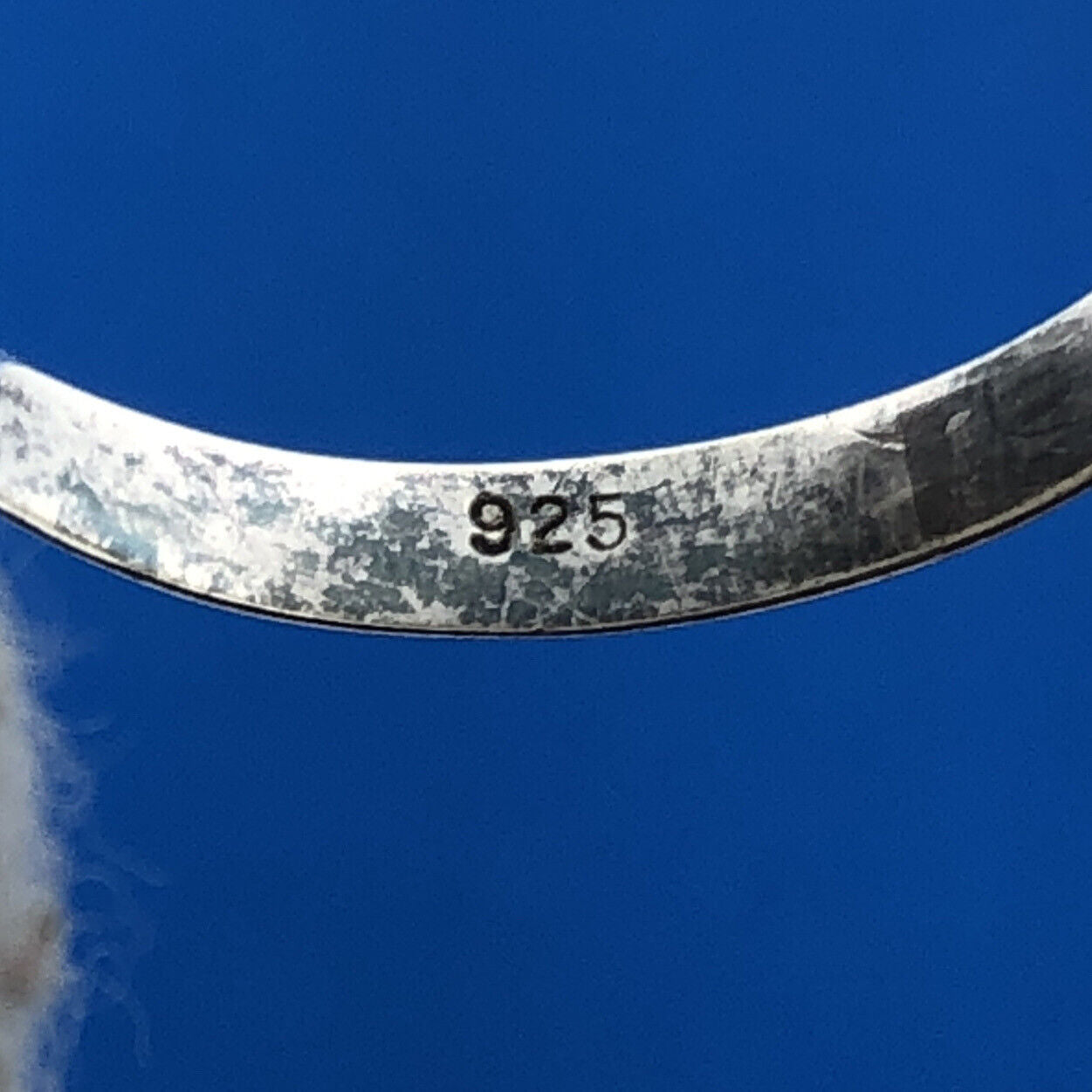 Stunning Sterling Silver 925 Circle Cabochon Sky Blue Larimar Ring Size 9