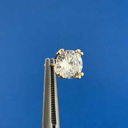 Designer Fuzion Creations Vermeil Sterling Silver 925 Sparkling CZ Stud Earrings