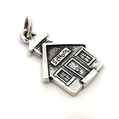 Retired Designer James Avery 925 Sterling Silver School House Pendant