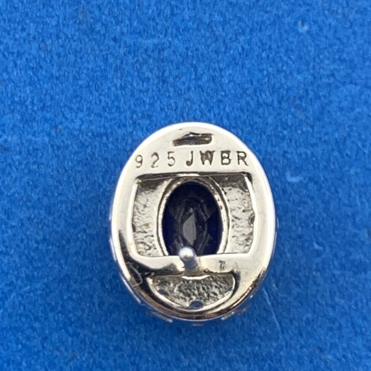 Jane Seymour JWBR Sterling Silver Lab Created Sapphire Oval Stud Earrings