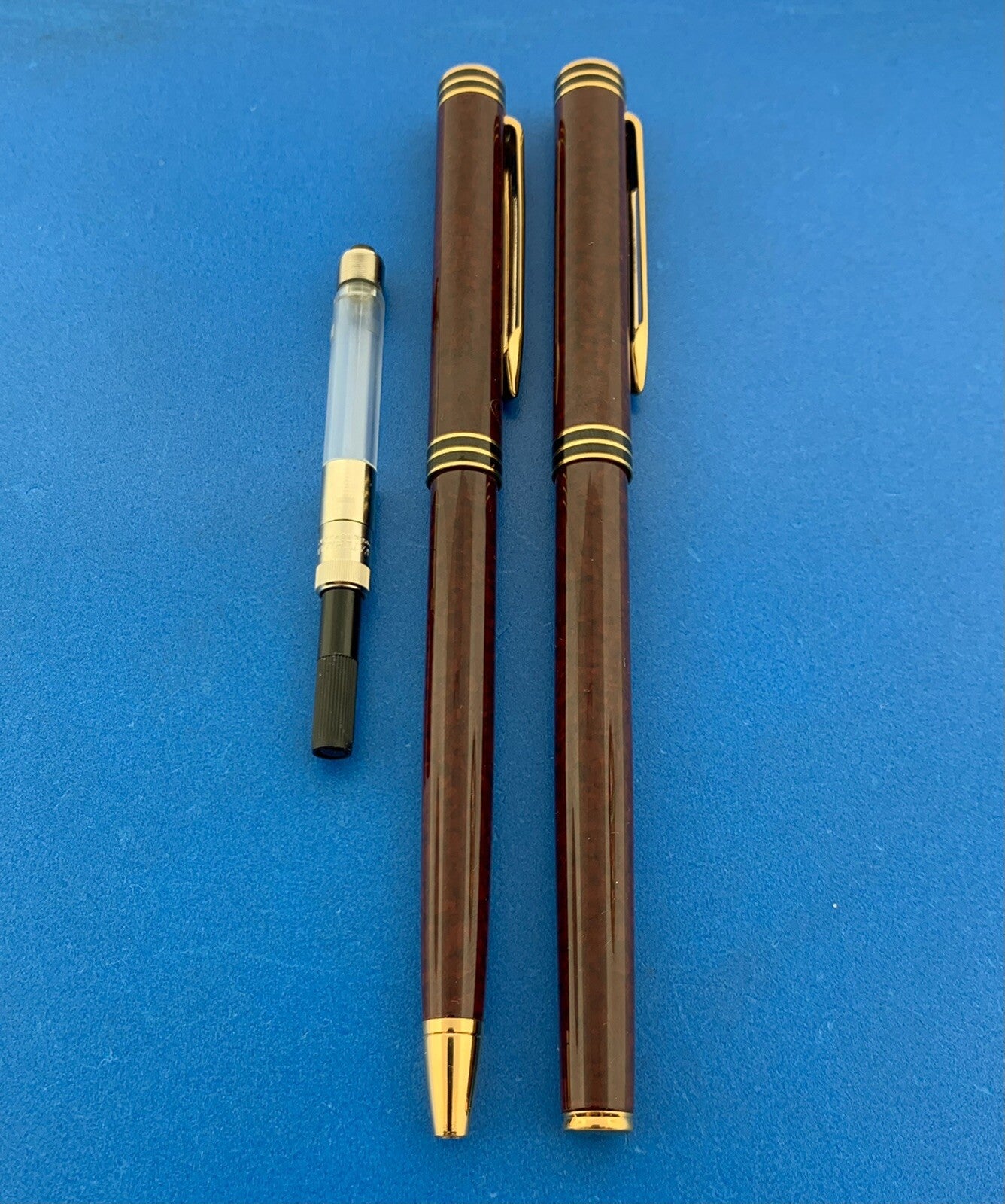 Waterman Ideal 18K Gold Nib Fountain Pen And Ball Point Pen Combo Original Box