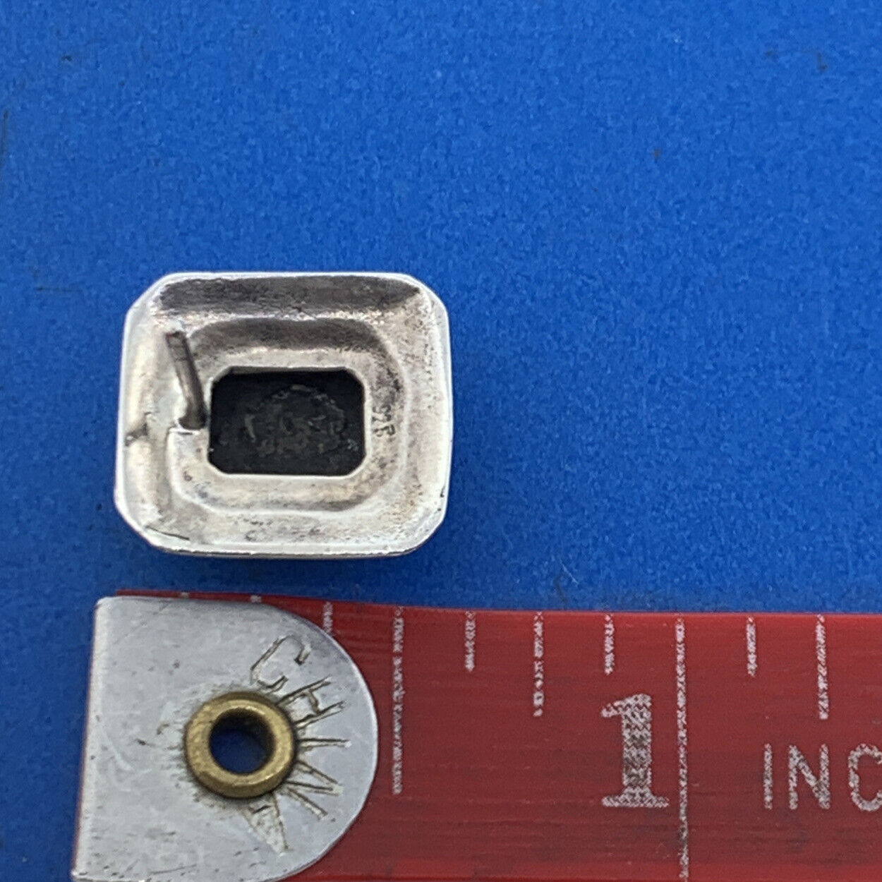 Vintage 925 Sterling Silver Rectangle Black Onyx Statement Stud Earrings