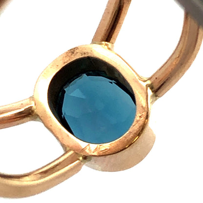 Modernist 14K Yellow Gold Oval London Blue Topaz December Birthstone Ring