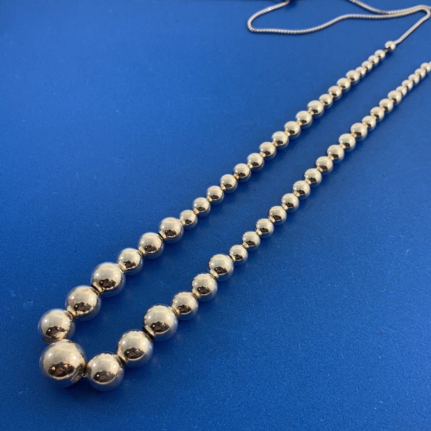 Designer FAS 925 Sterling Silver Taper Bead Adjustable Lariat Style Necklace