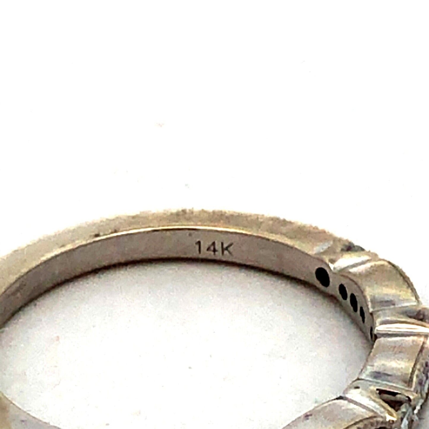 Designer Promezza 14K White Gold Round Diamond Stacking Wedding Band Ring