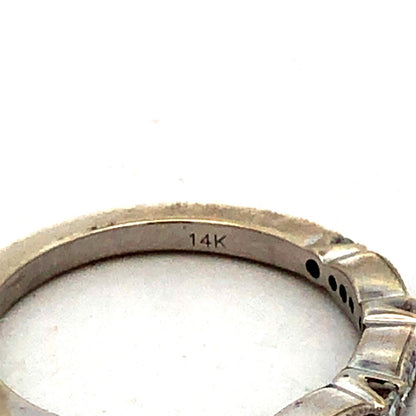 Designer Promezza 14K White Gold Round Diamond Stacking Wedding Band Ring