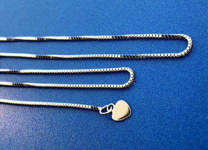 Designer RCI Turkey 14K White Gold Lariat Slide Style Box Chain Necklace