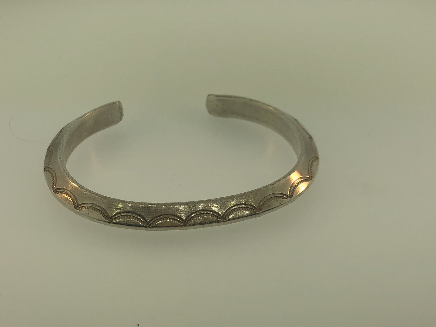 Vintage Native American 925 Sterling Silver Concho Statement Cuff Bracelet