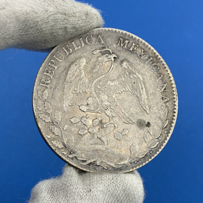 1893 Go Guanajuato 8 Reales R.S. 10 D 20 G .903 Silver Mexico Coin