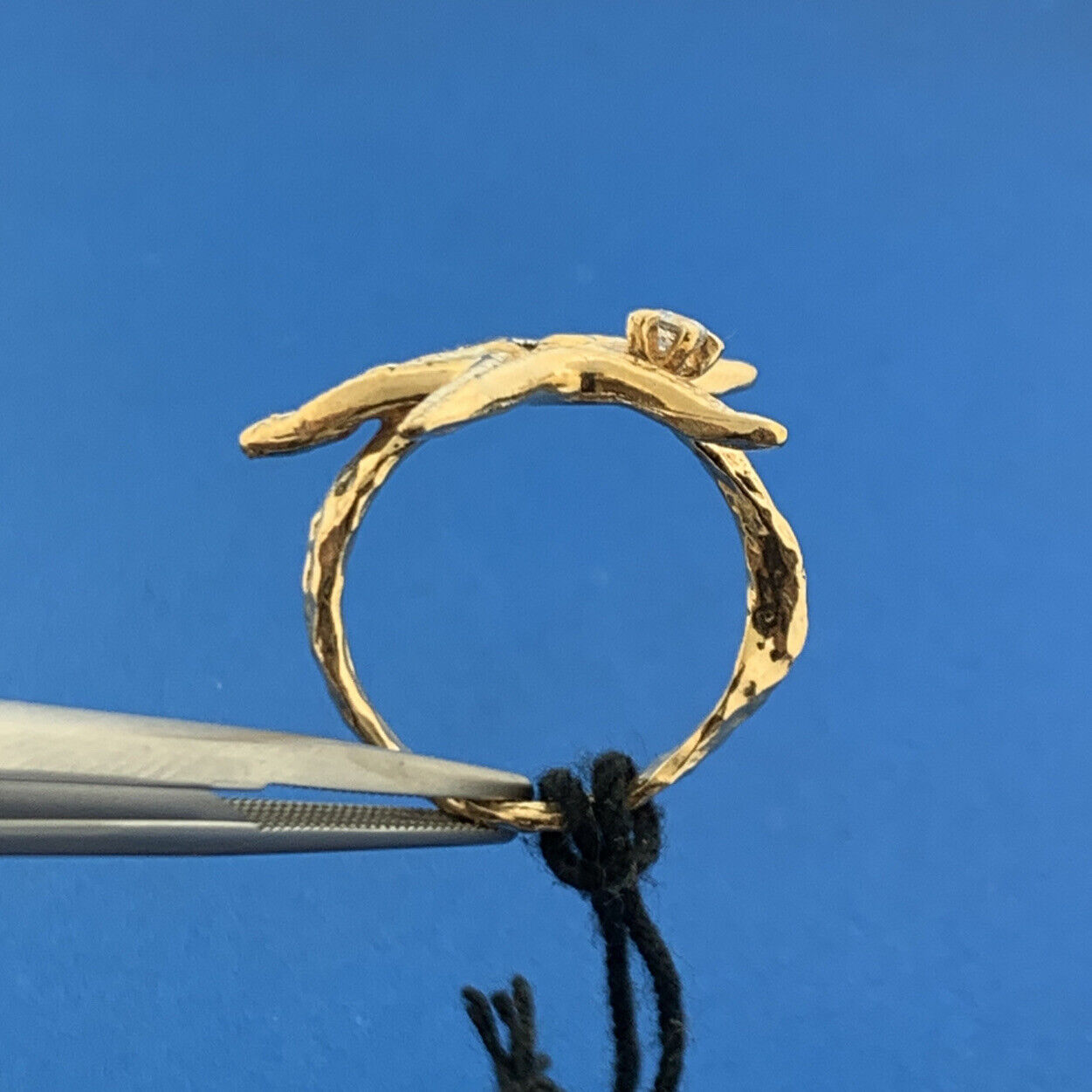 Designer Dyadema Italy 925 Sterling Silver Vermeil Cubic Zirconia Star Fish Ring