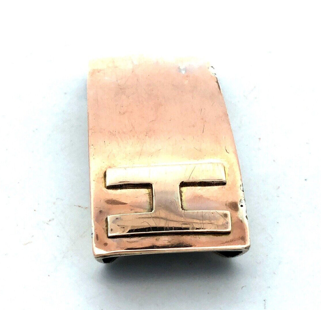 Vintage Guatemala 900 Fine Silver Initial Print H Letter Belt Buckle