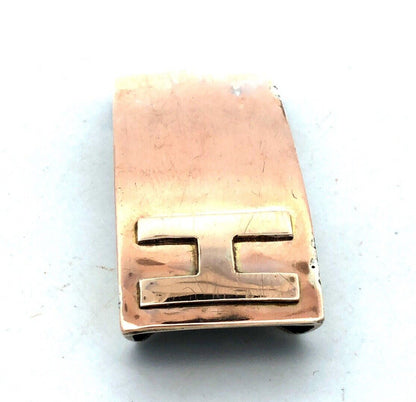 Vintage Guatemala 900 Fine Silver Initial Print H Letter Belt Buckle