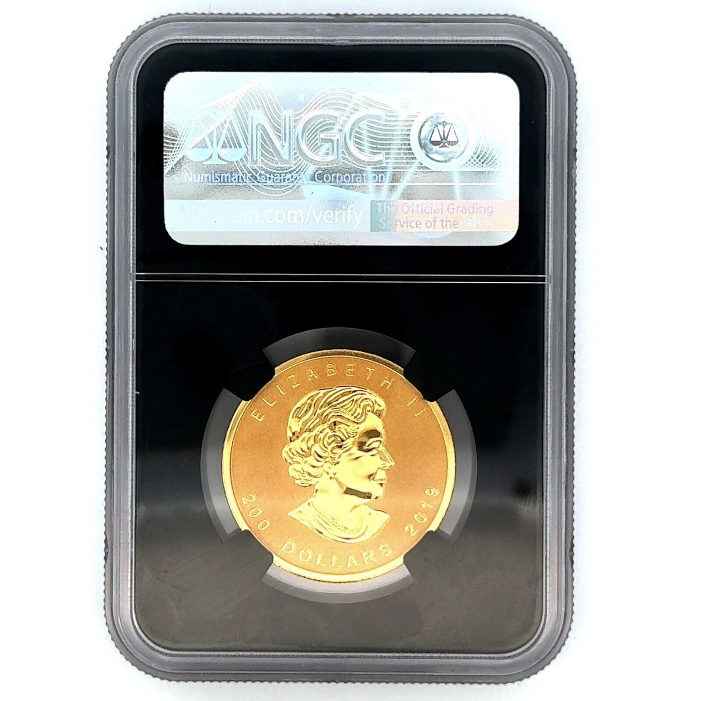 2019 $200 Gold Maple Leaf 40th Anniv. Incuse-Rose Gold NGC Reverse PF70 Coin