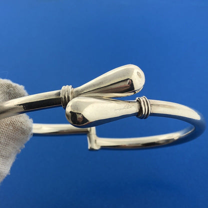 Vintage Taxco Mexico Sterling Silver 925 Modernist Clamper Hinge Cuff Bracelet