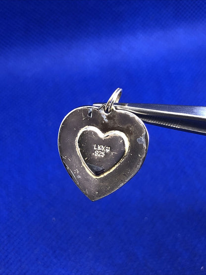 Designer LKY 925 Sterling Silver Lucky Good Luck Four Leaf Clover Heart Pendant