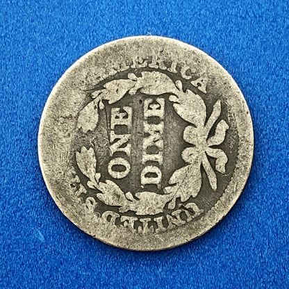 1849 P Seated Liberty Silver Dime 10c Better Key Scarce Rare Philadelphia Coin