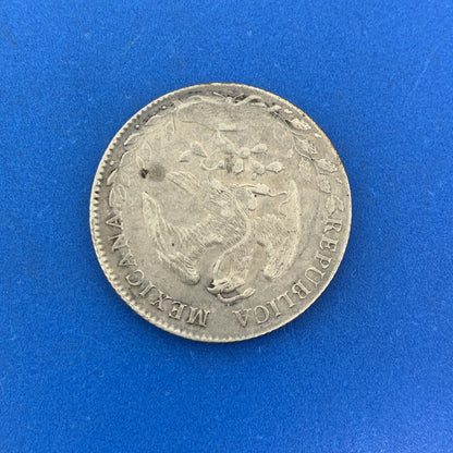 1893 Go Guanajuato 8 Reales R.S. 10 D 20 G .903 Silver Mexico Coin