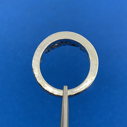 Retro Sterling Silver 925 Cubic Zirconia CZ  Princess Queen Diva Crown Band Ring