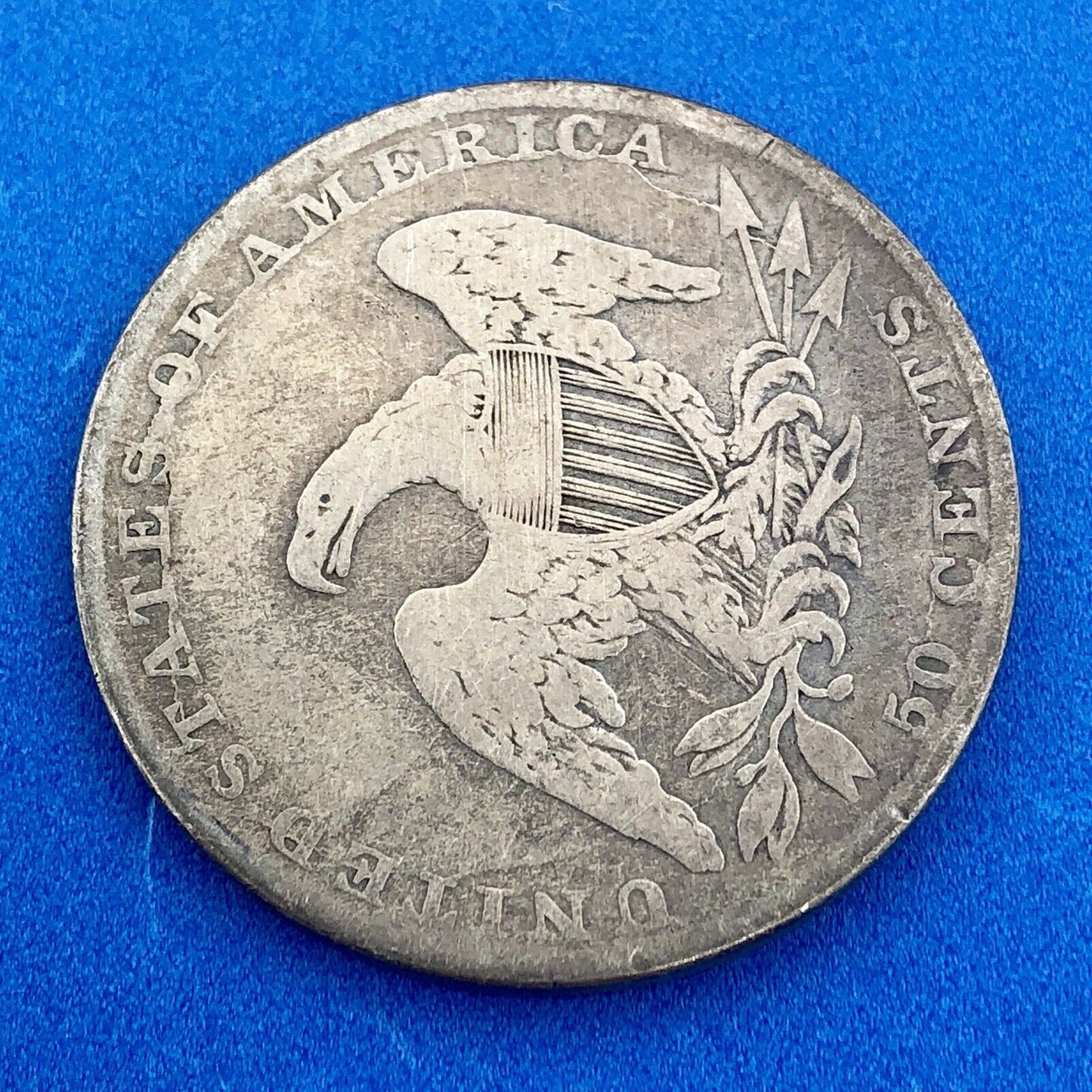 1837 P Capped Bust Reeded Edge Silver Half Dollar 50 Cents Two Year Type Coin