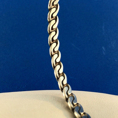 Vintage Mexico Taxco Sterling Silver 925 Ribbed Wave Lock Bangle Bracelet