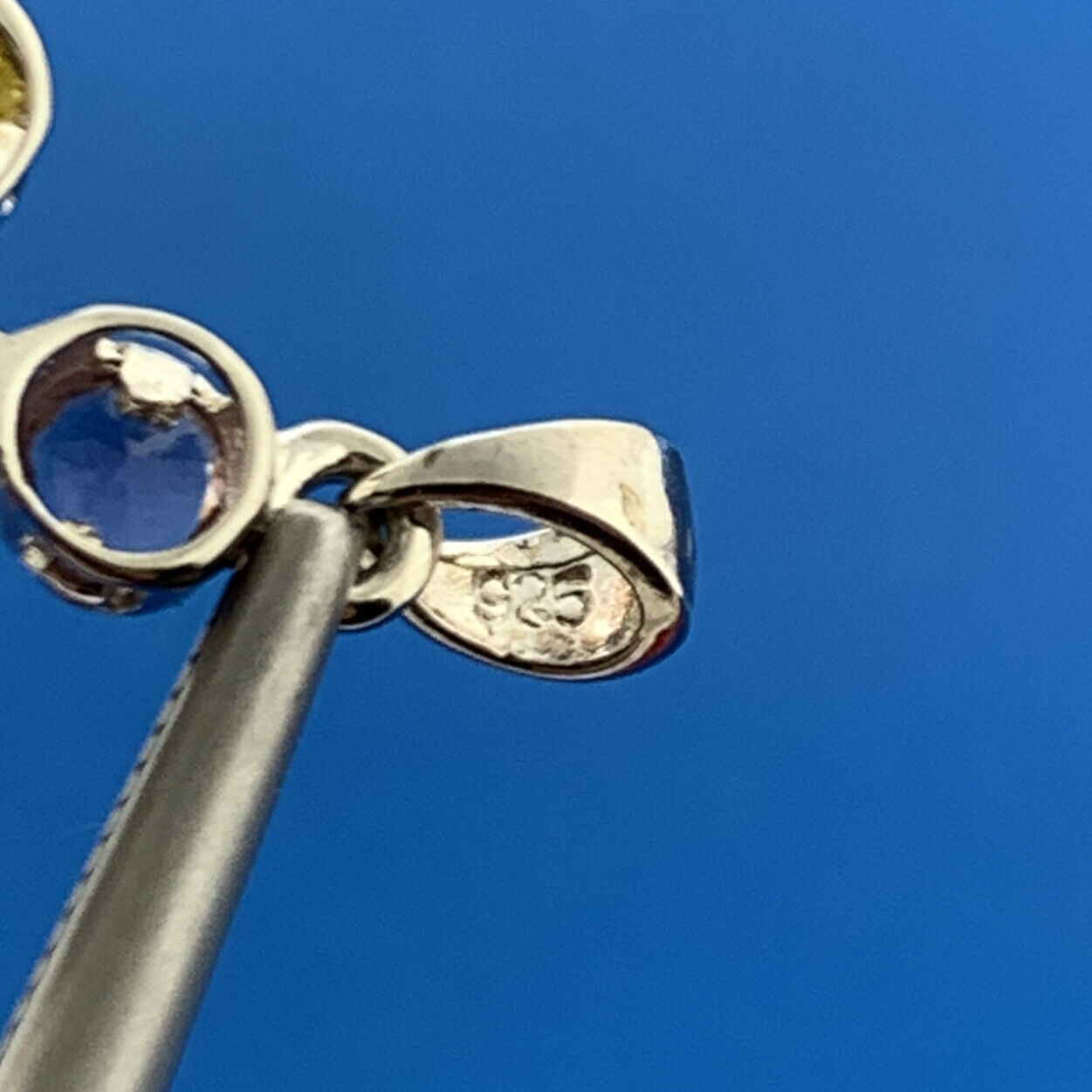 Stunning Sterling Silver 925 Multi-Color CZ Religious Faith Cross Dangle Pendant