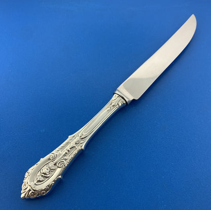 Wallace Rose Point 925 Sterling Silver 8-3/4" Individual Steak Knife No Monogram
