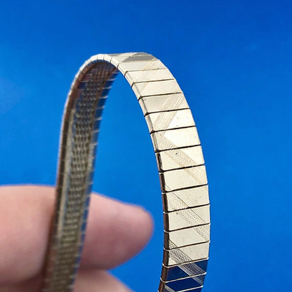 Vintage IBB Italy 925 Sterling Silver Polished Florentine Geometric Bracelet