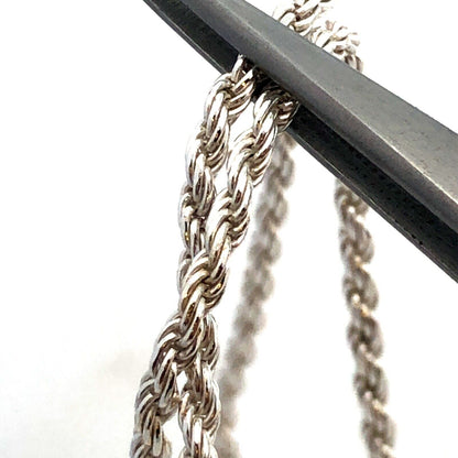 Designer FAS Italy 925 Sterling Silver 20" Twisted Rope Chain Necklace