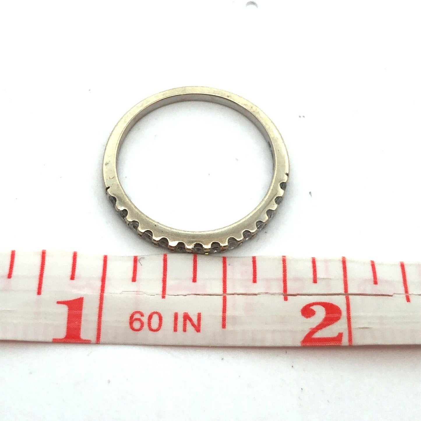 Designer 14K White Gold Diamond Wedding Anniversary Stackable Band Ring