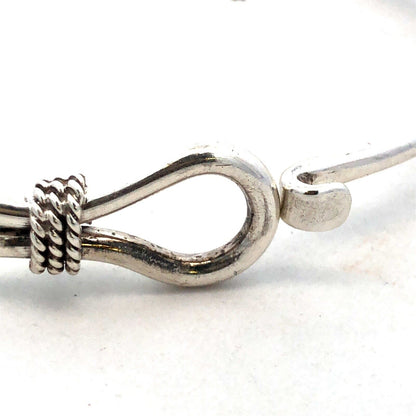 Estate 925 Sterling Silver Lasso Rope Hook Bangle Bracelet