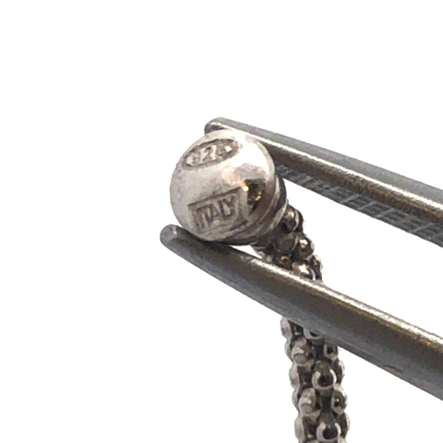 Designer Italy 925 Sterling Silver Double Strand Lariat Popcorn Chain Necklace