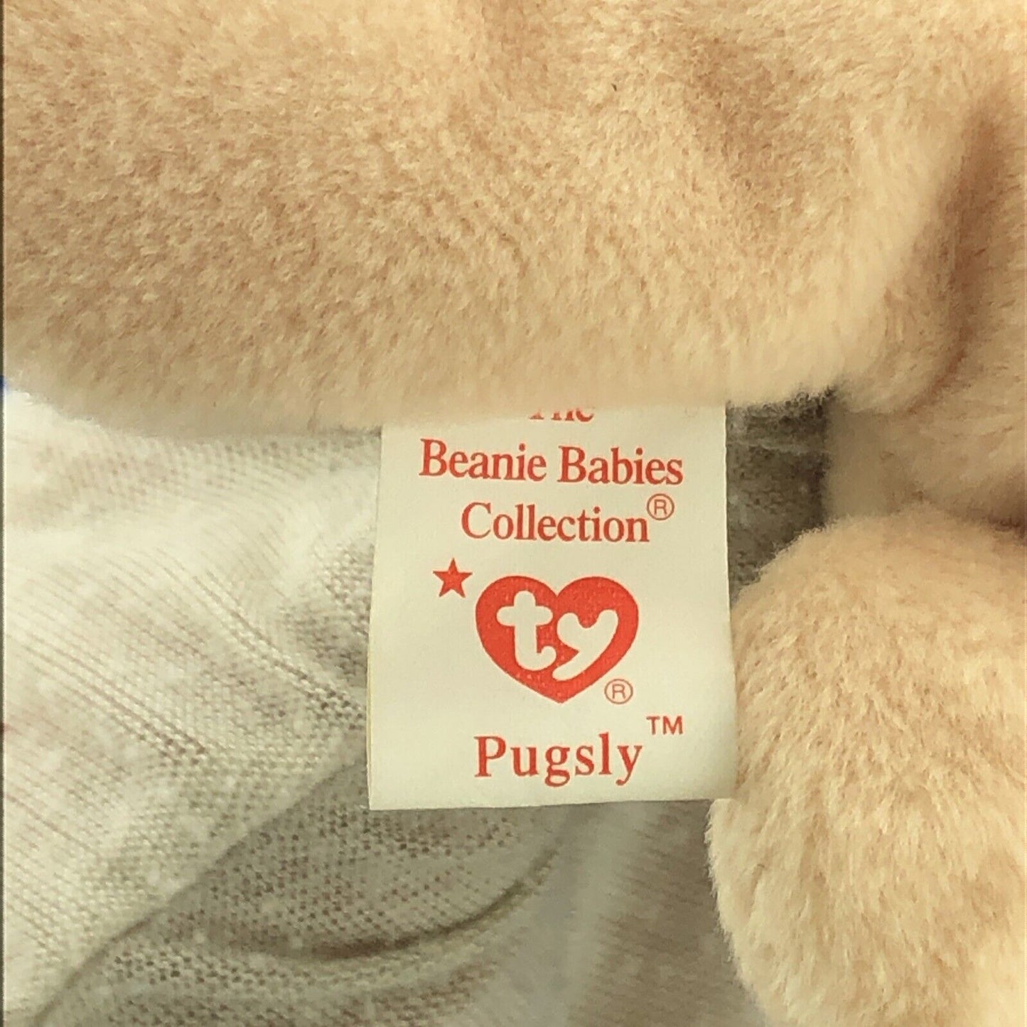 1996 TY Beanie Baby Pugsly The Pug Dog Near Mint Condition Retired - 4106