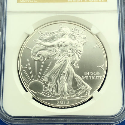 2013 W Silver Eagle 999 Fine Silver NGC MS 70 West Point Label Early Release