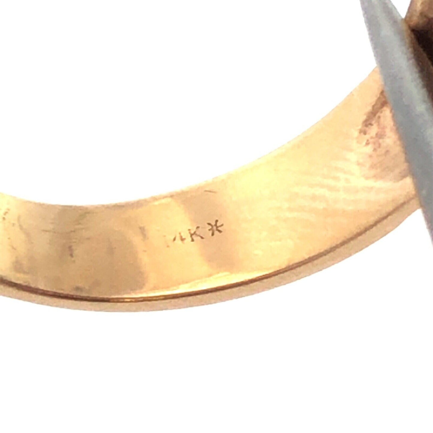 Designer Vintage 14K Yellow Gold Oval Mexican Opal Cabochon Statement Ring