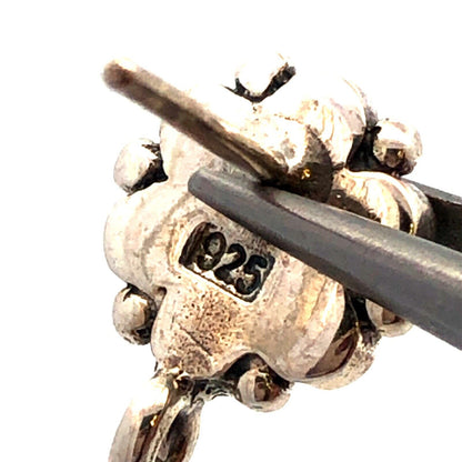 925 Sterling Silver Turquoise Round Cubic Zirconia Dangle Stud Earrings