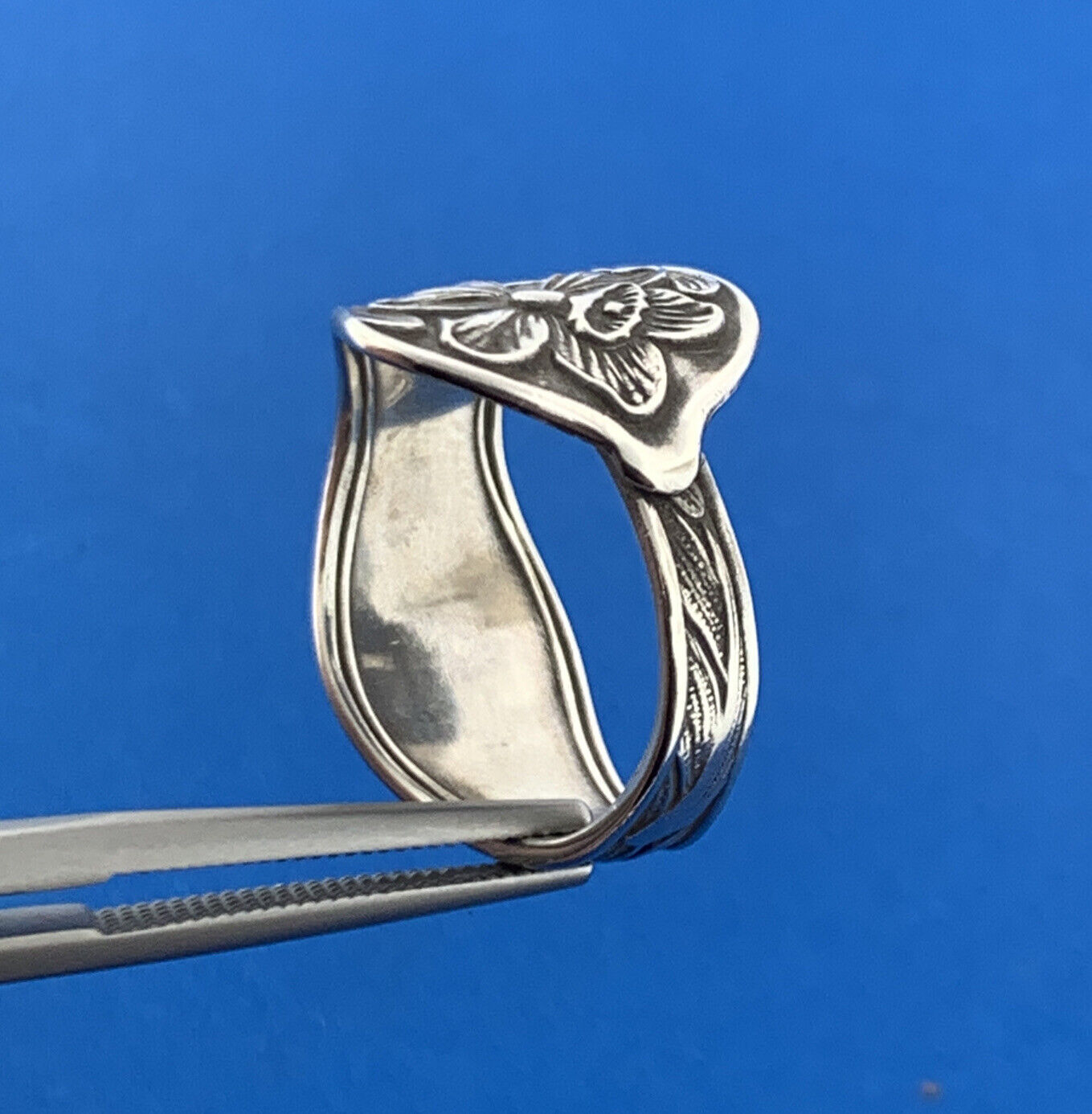 Baker Manchester Daffodil 925 Sterling Silver Bypass Adjustable Spoon Ring