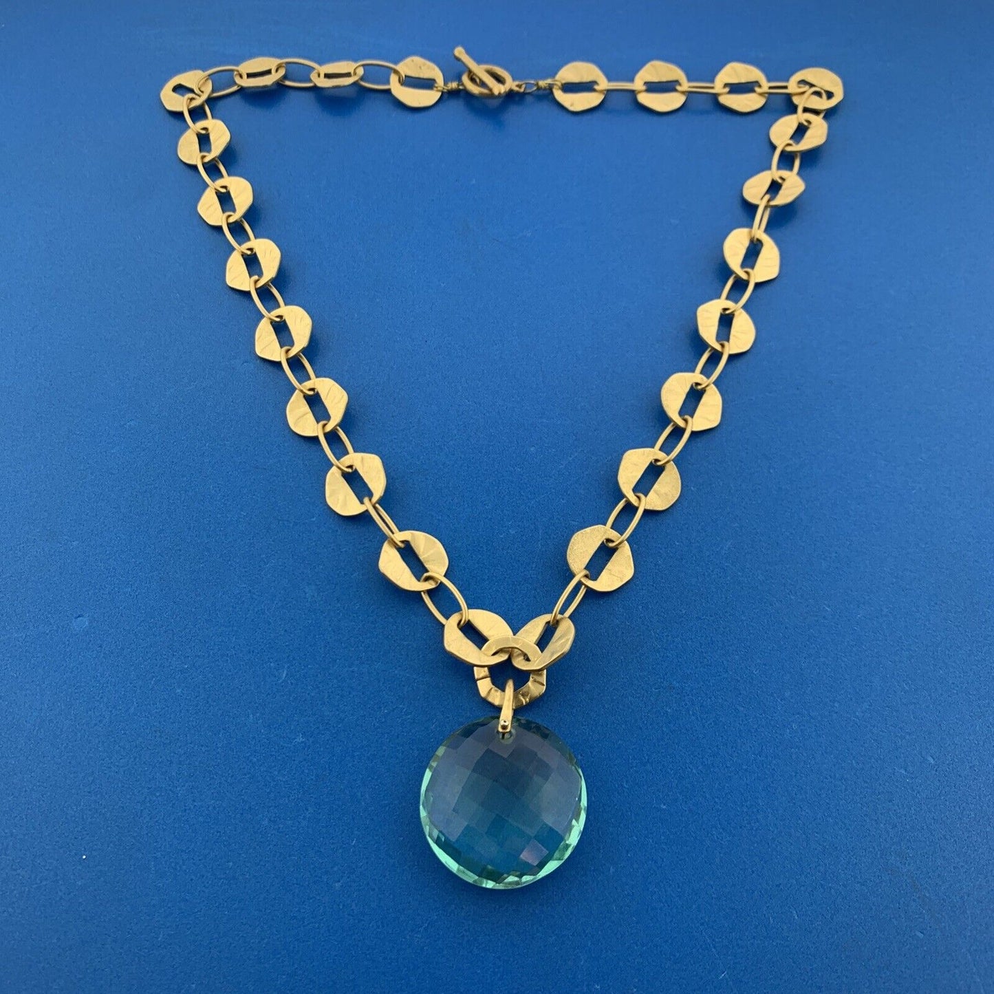 Vintage Carolina Herrara Gold Tone Aqua Blue Glass Drop Mix Match 3 Necklace Set