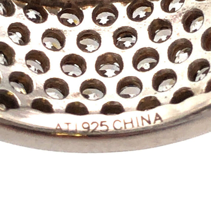 Designer ATI 925 Sterling Silver Round Cubic Zirconia CZ Pave Wide Band Ring