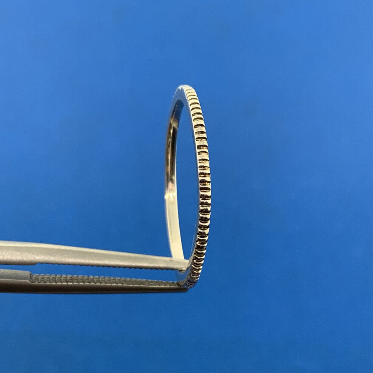 Stackable 925 Sterling Silver Ribbed Band Ring