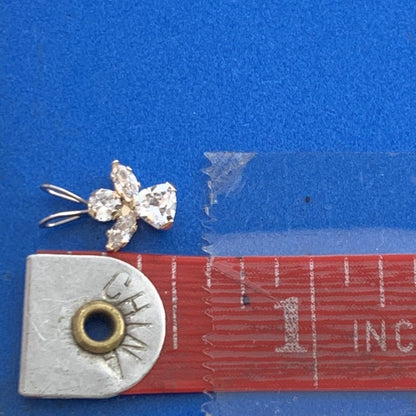 Designer Jacmel Mauritius JCM 14K Yellow Gold Cubic Zirconia Angel Charm Pendant