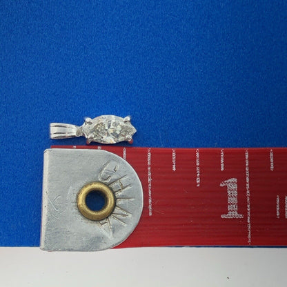 Gorgeous 14k White Gold Marquise Cut White Diamond Precious Pendant