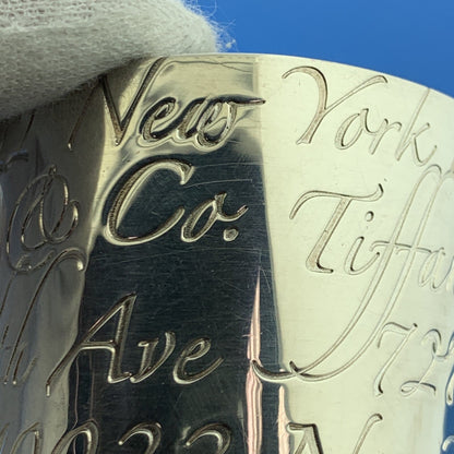 Tiffany & Co Sterling Silver Notes Collection Wide Script Cuff Bracelet