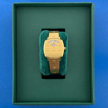 Gucci Gold Tone Dial Yellow Gold PVD Stainless Steel Ladies Watch YA157502 w/Box