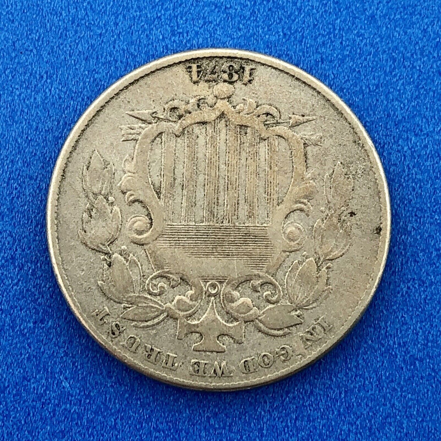 1874 P Shield Nickel Variety 2 Scarce Rare Better Key Philadelphia Mint Coin